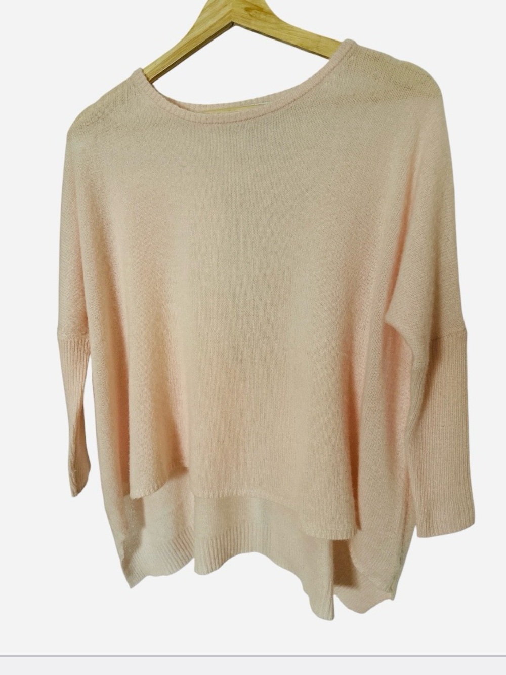 Subtle Luxury 100% Cashmere Hi-low Sweater Blush pink XS/S Soft Knit